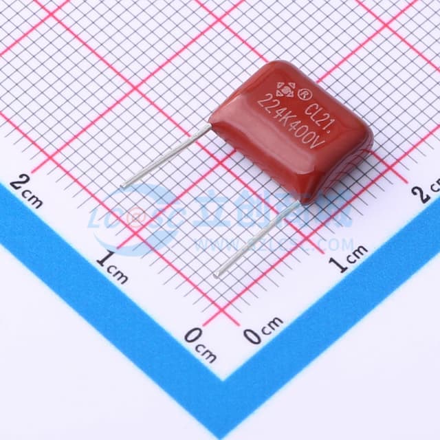 220nF ±10% 400V P=10 L=10 12/10/5 CL21实物图