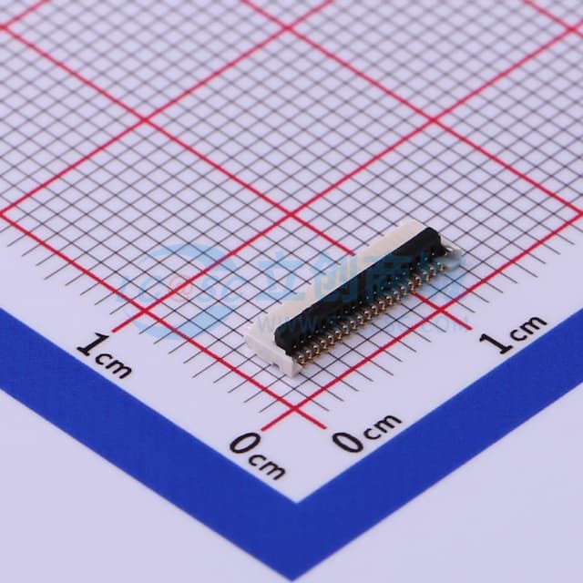 间距:0.5mm P数:20P 翻盖式 双侧触点/上下接实物图