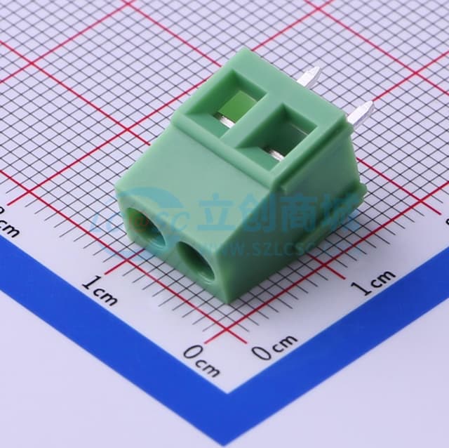 5mm 1x2P 排数:1 每排P数:2 直插 【螺钉】实物图