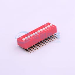 拨码开关红色12P-90度插脚4PIN间距2.54mm立式侧插侧拨12位DIP 【插件】缩略图