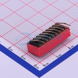 拨码开关红色09P-90度插脚4PIN间距2.54mm立式侧插侧拨9位DIP 【插件】缩略图