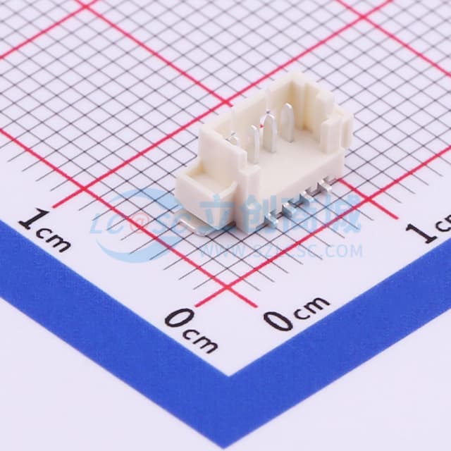 1x4P 间距:1.25mm 立贴 系列:PicoBlade(MX 1.25)实物图
