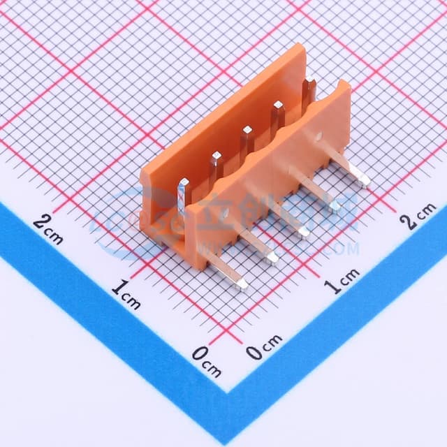 橙色 1x5P 3.96mm 排数:1 每排P数:5【插件】实物图