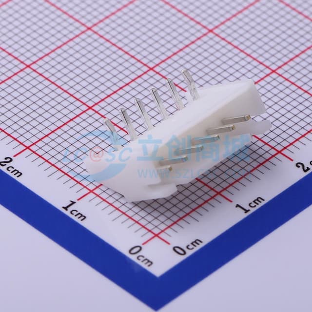 1x6P 间距:2.5mm 弯插 系列:XH 【插件】实物图