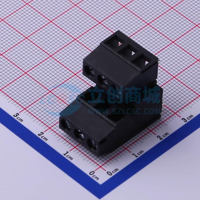 2件套 2x3P 5.08mm 直插 排数:2 每排P数:3【螺钉】实物图