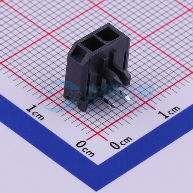 1x2P 间距:3mm 弯插 系列:Micro-Fit(MX 3.0) 【插件】实物图