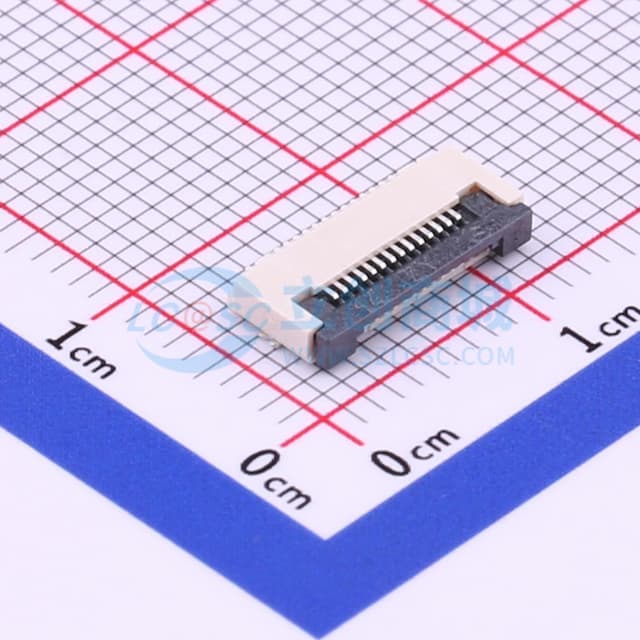 间距:0.5mm P数:14P 翻盖式 下接实物图