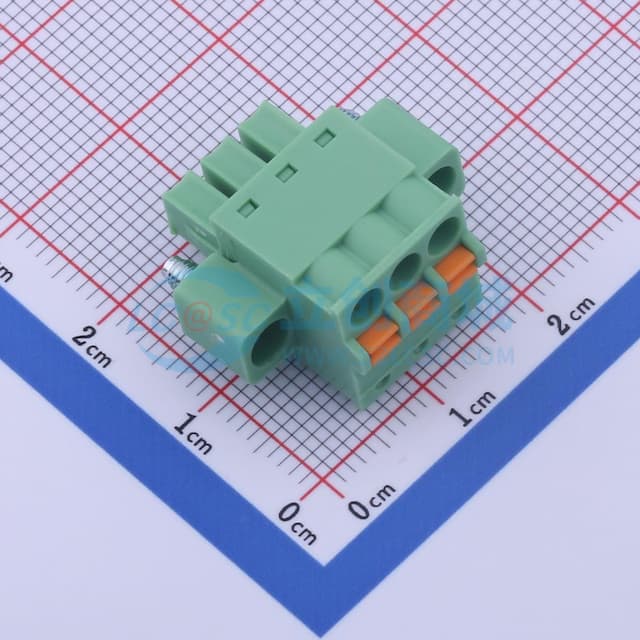 3.81mm 1x3P 排数:1 每排P数:3 螺丝固定实物图