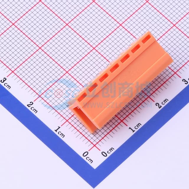 1x7P 3.96mm 排数:1 每排P数:7 【插拔】实物图