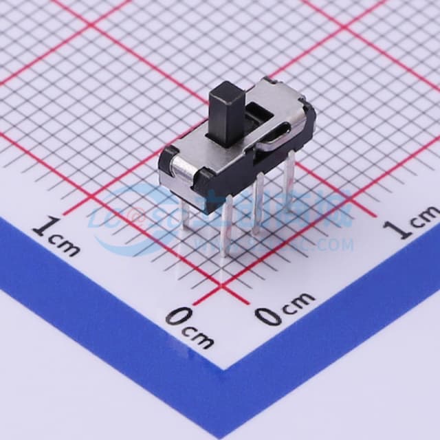 柄长3mm 直插双档 滑动开关 【插件】实物图