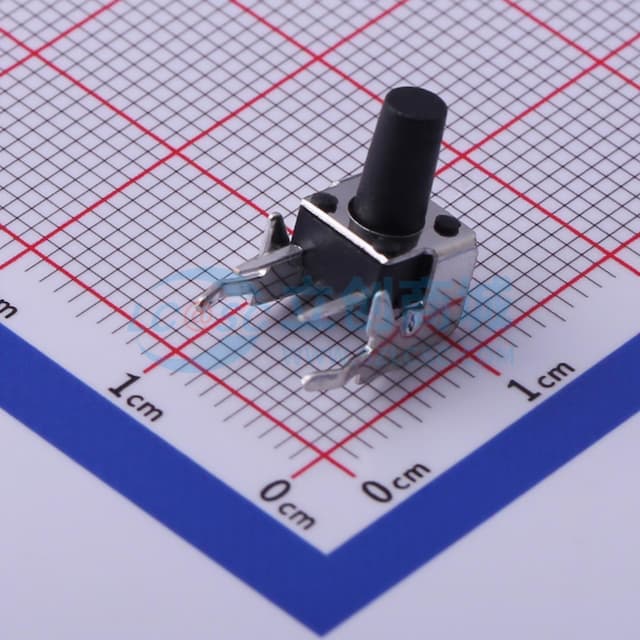 轻触开关6*6*10mm带支架插件四脚侧按250gf 【轻触】实物图