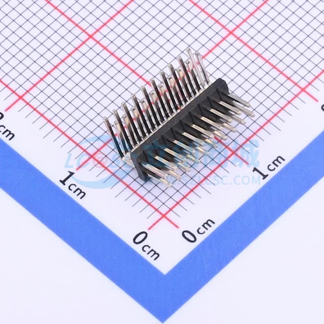 2x10P 间距:1.27mm 方针 弯插 【插件】实物图