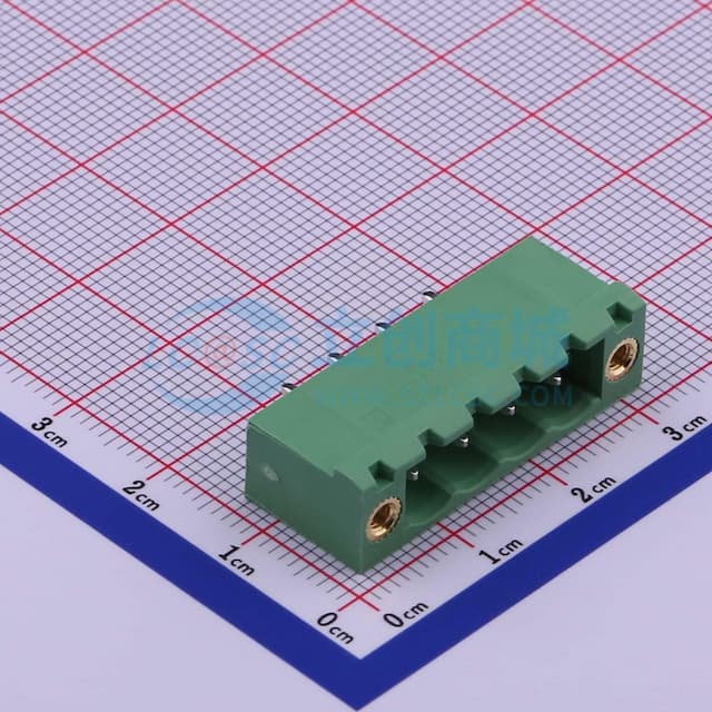 螺丝固定 1x4P 5.08mm 排数:1 每排P数:4 【插拔】实物图