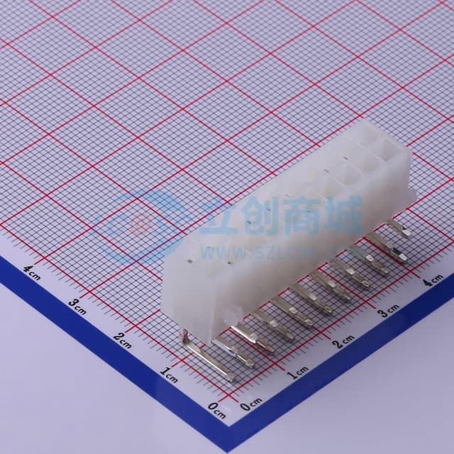 白色半透明 2x10P 间距:4.2mm 弯插【插件】实物图