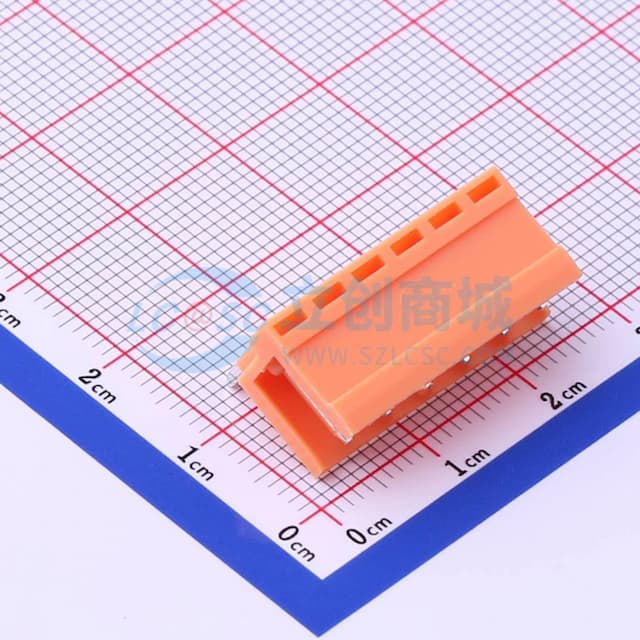 1x6P 3.96mm 排数:1 每排P数:6 【插拔】实物图