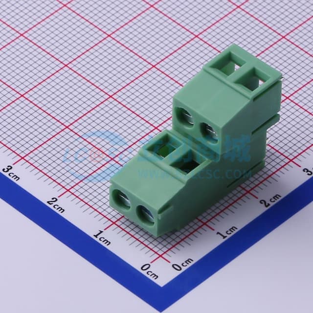 2件套 2x2P 5mm 直插 排数:2 每排P数:2【螺钉】实物图