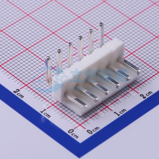1x6P 间距:3.96mm 弯插实物图