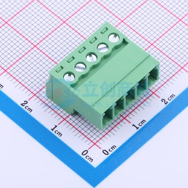 1x5P 3.81mm 排数:1 每排P数:5实物图