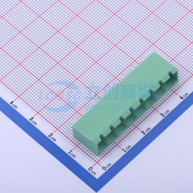 1x8P 5.08mm 排数:1 每排P数:8 【插件】实物图