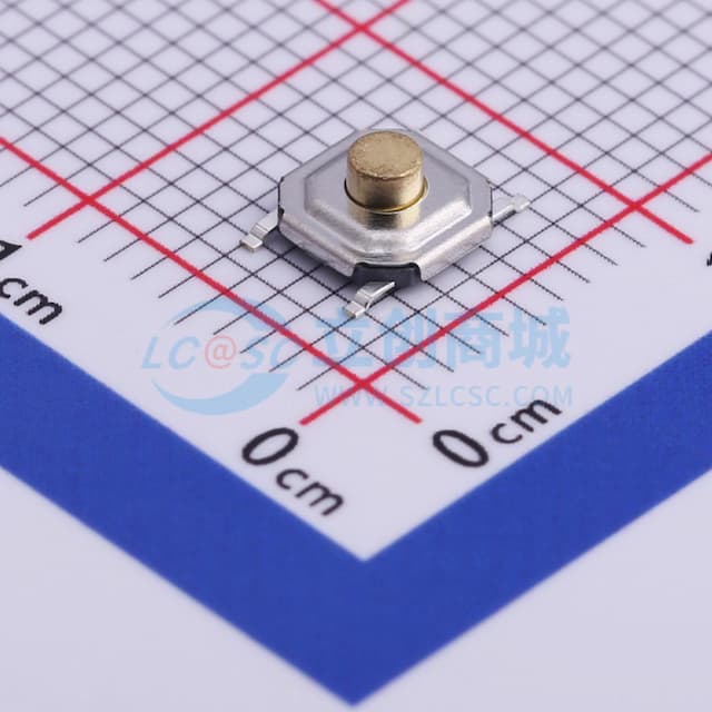 轻触开关5.2*5.2*2.3mm铜头4*4贴片四脚轻触开关250gf实物图