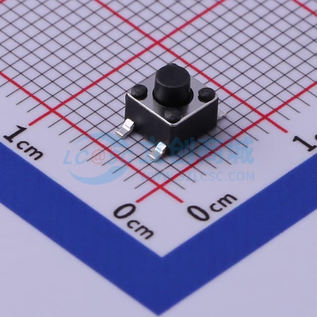 轻触开关4.5*4.5*4.3mm贴片四脚正按圆柄250gf实物图