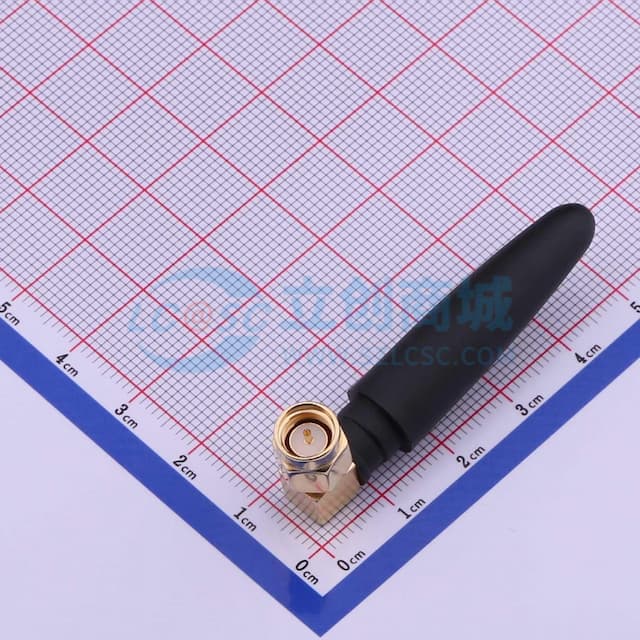 黑色 433MHz 胶棒天线 弯实物图