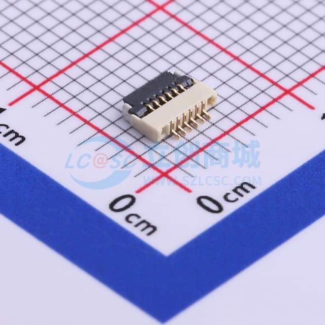 间距:0.5mm P数:6P 翻盖式 下接实物图