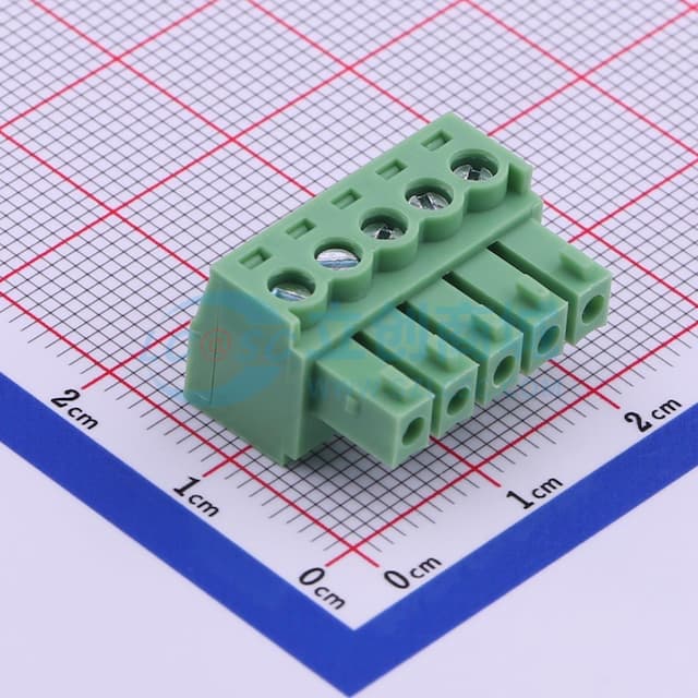 1x5P 3.81mm 排数:1 每排P数:5实物图