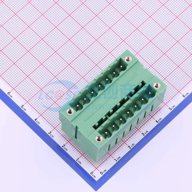 螺丝固定 2x7P 5.08mm 排数:2 每排P数:7 【插拔】实物图