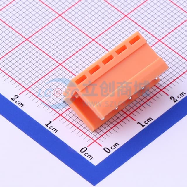 1x5P 3.96mm 排数:1 每排P数:5 【插拔】实物图