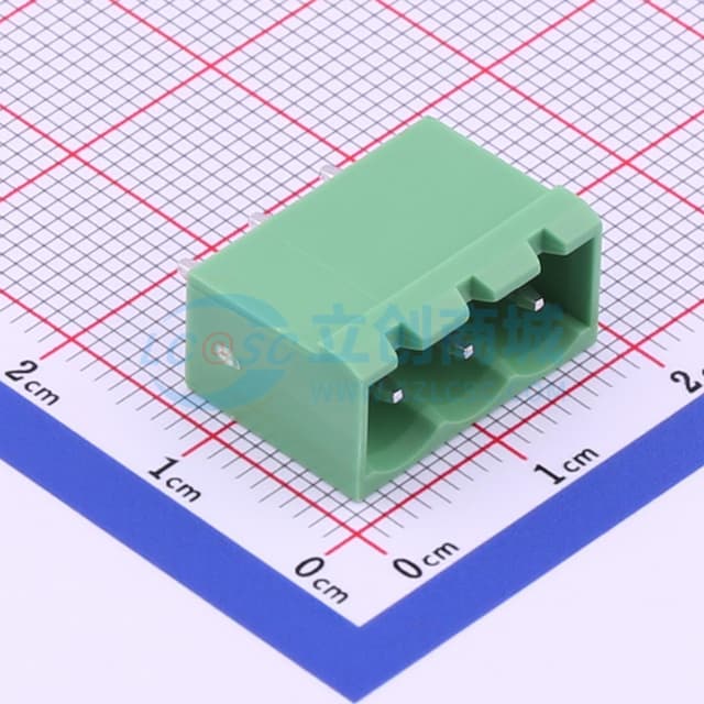 1x3P 5.08mm 排数:1 每排P数:3 【插拔】实物图