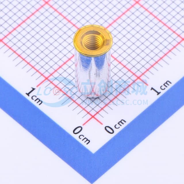 雄和远景，电路板表贴圆螺母柱，M3Xφ5.56X11+1.53盲孔，铜镀锡，编带装实物图
