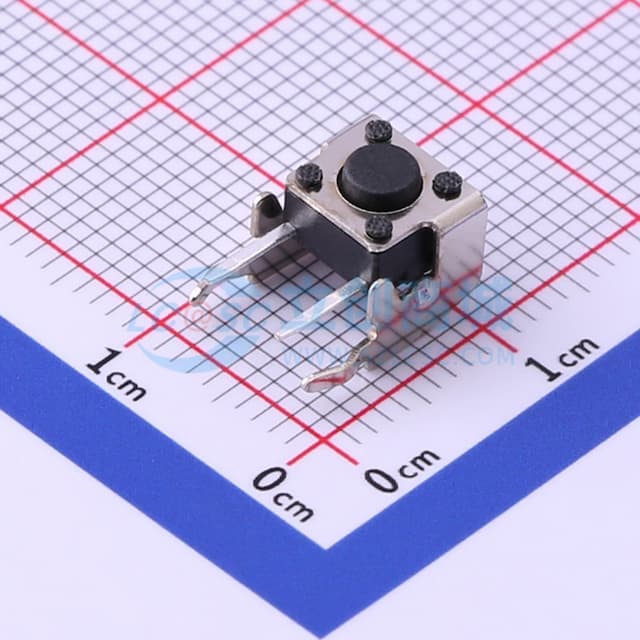 6*6*4.3mm 卧插 轻触开关 【插件】实物图