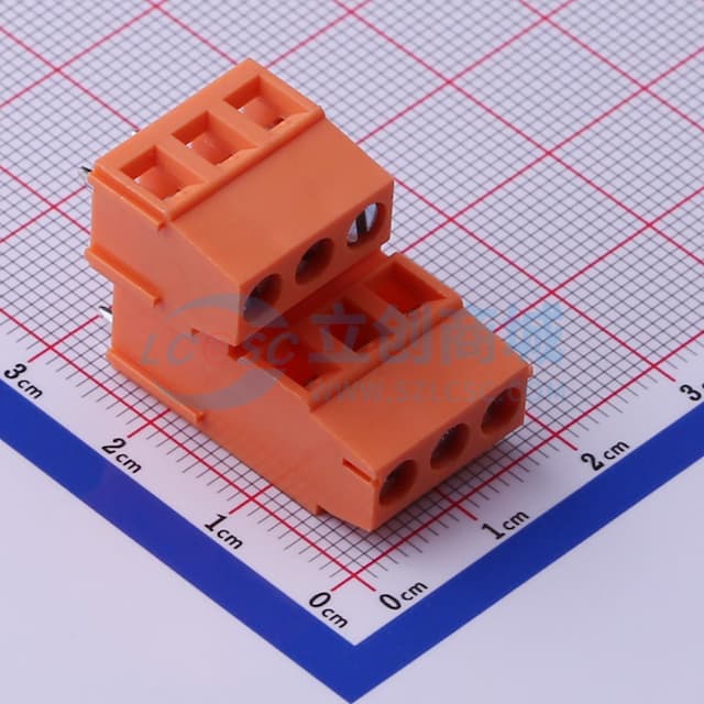 2件套 2x3P 5.08mm 直插 排数:2 每排P数:3【螺钉】实物图