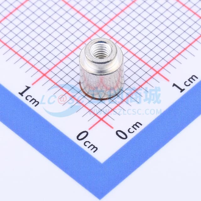 雄和远景，电路板表贴圆螺母柱，M2.5Xφ5.56X5+1.53，铜镀锡，编带装实物图