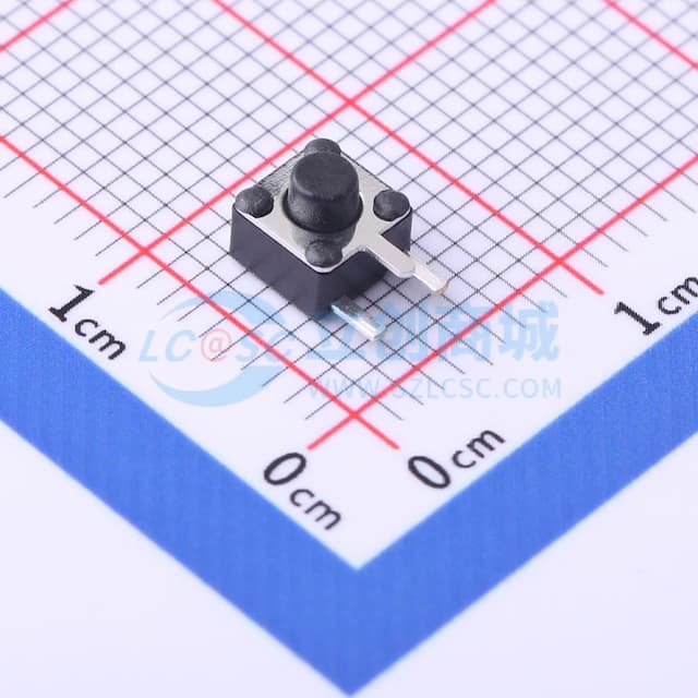 4.5*4.5*4.3mm 卧插 轻触开关 【插件】实物图