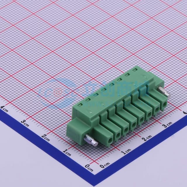 3.81mm 1x8P 排数:1 每排P数:8 螺丝固定实物图