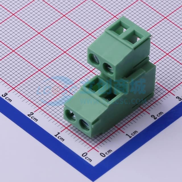 2件套 2x2P 5mm 直插 排数:2 每排P数:2【螺钉】实物图