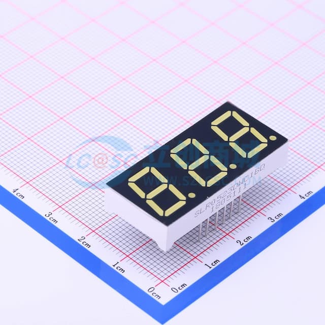 3位0.52英寸白色数码管 共阴极 【LE】实物图