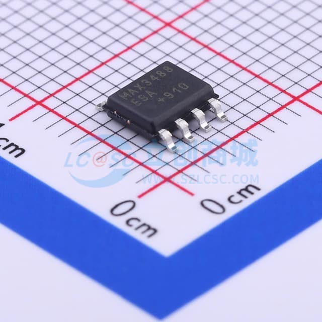 MAX3488 ESA+T 3.3V供电、10Mbps和斜率限制的真RS-485/RS-422收发器实物图