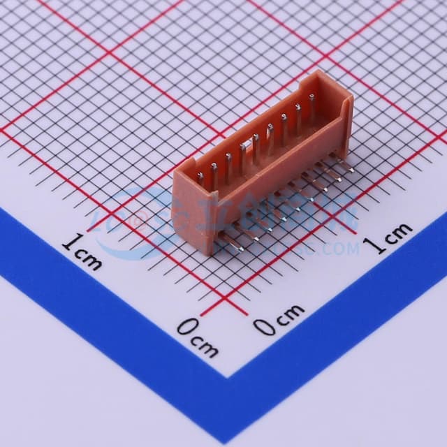 土黃 1x9P 间距:1.25mm 弯插【插件】实物图