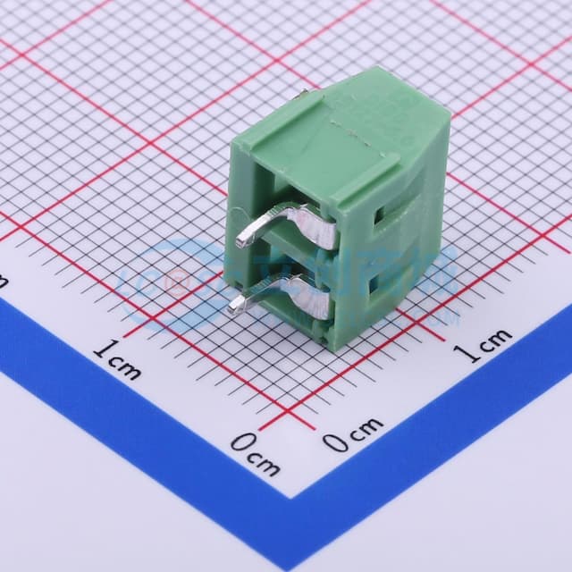 1x2P 5mm 直插 排数:1 每排P数:2【螺钉】实物图