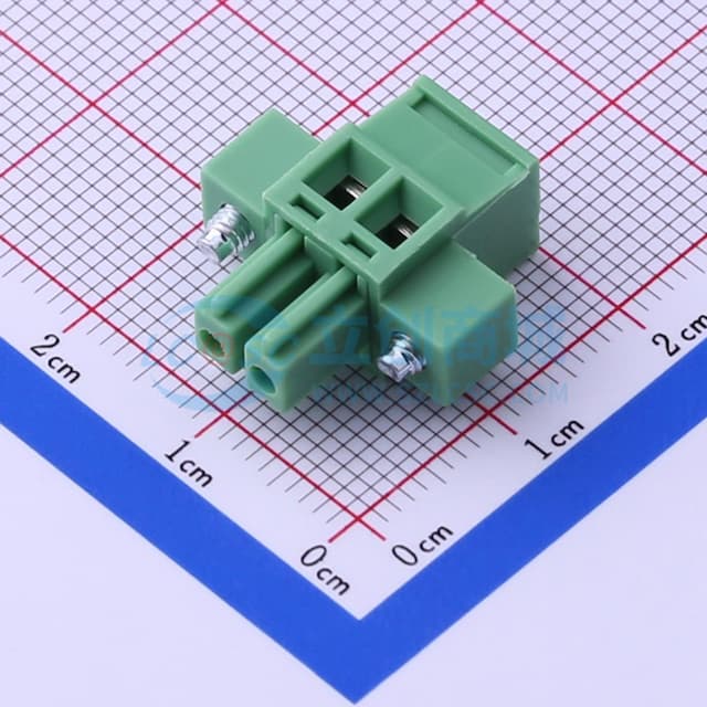 3.81mm 1x2P 排数:1 每排P数:2 螺丝固定实物图