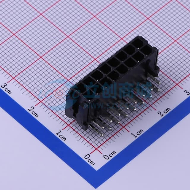 黑色 2x8P 间距:3mm 弯插【插件】实物图