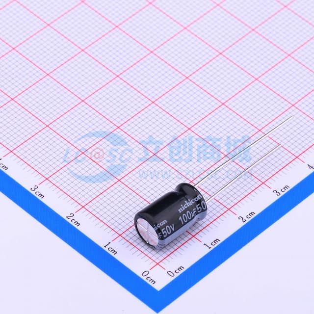 100uF ±20% 50V 【引线】实物图