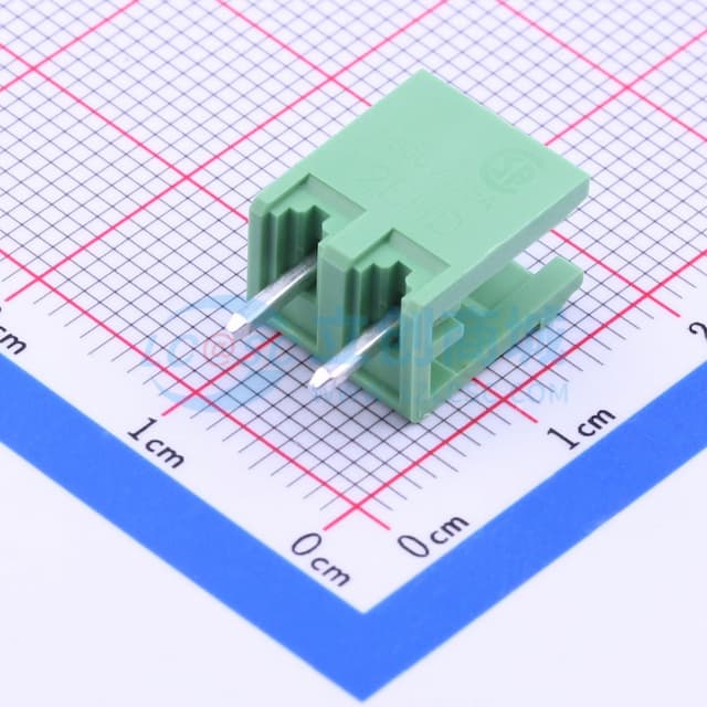 1x2P 5.08mm 排数:1 每排P数:2 【插件】实物图
