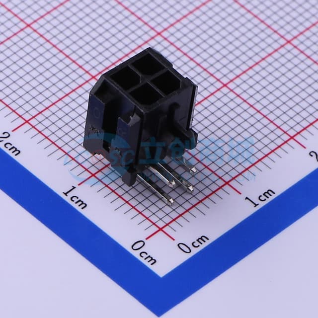 黑色 2x2P 间距:3mm 弯插【插件】实物图
