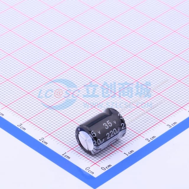 220uF ±20% 35V 【引线】实物图