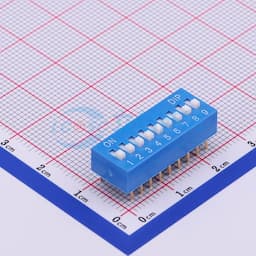 间距2.54mm 平拨,凸起式 9位拨码开关 【插件】缩略图