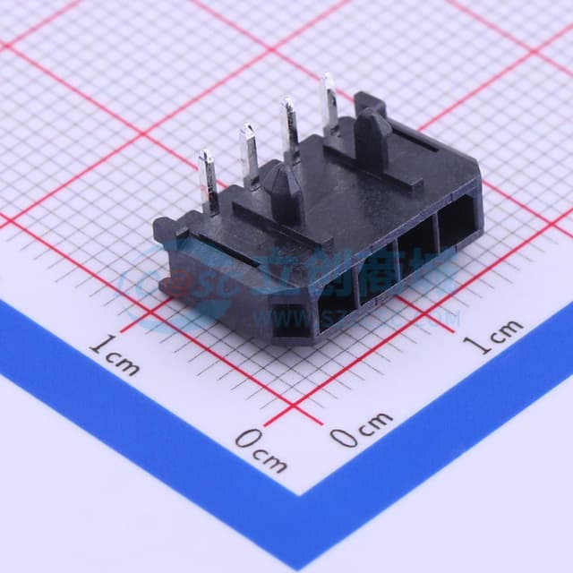1x4P 间距:3mm 弯插 系列:Micro-Fit(MX 3.0) 【插件】实物图